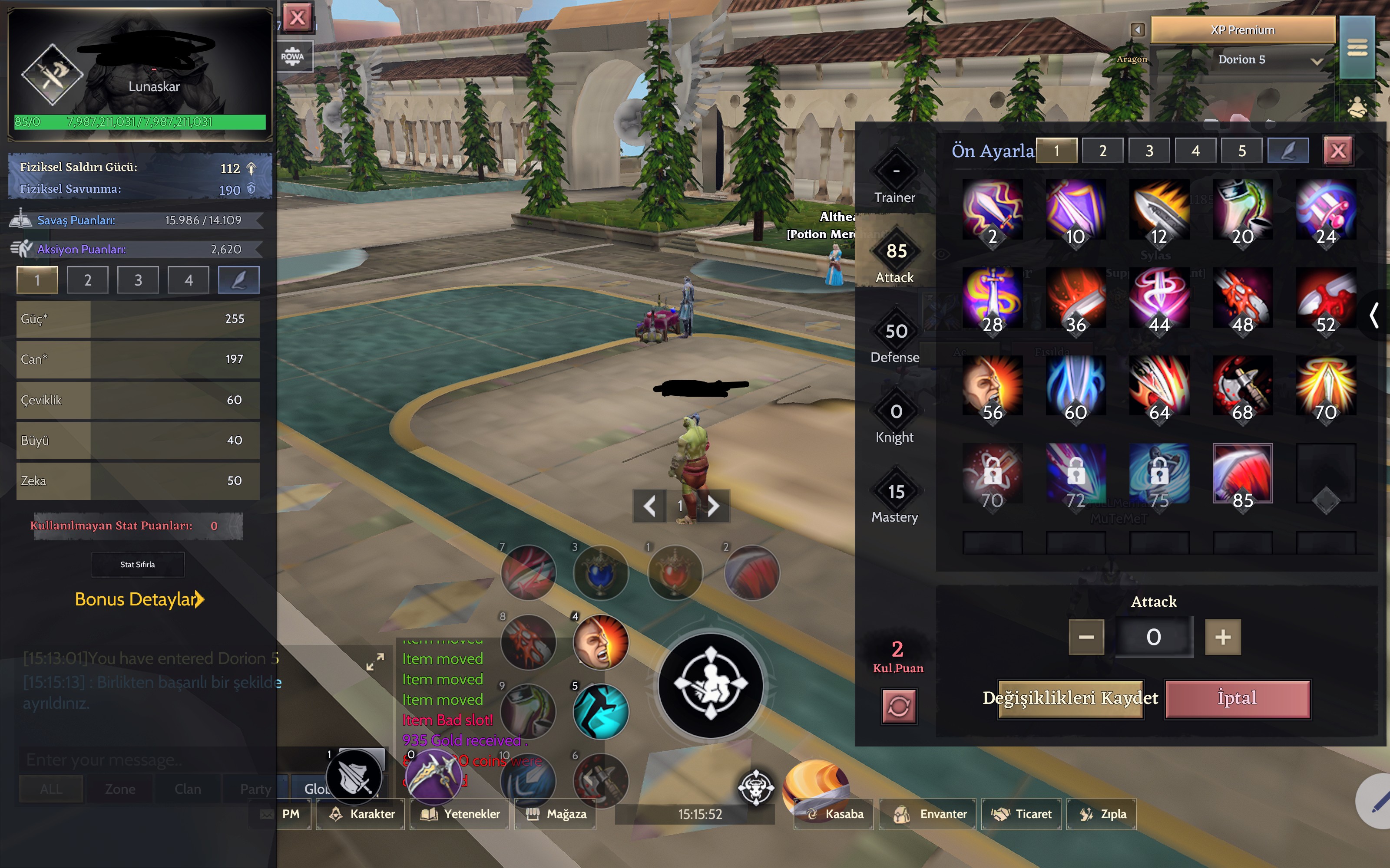 85 LVL LUNASKAR WARRİOR