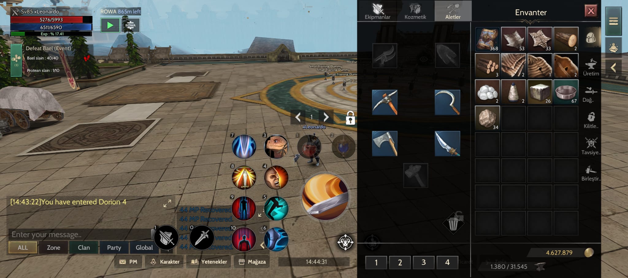 85 LVL WARRİOR TOPLAMA MEVCUT