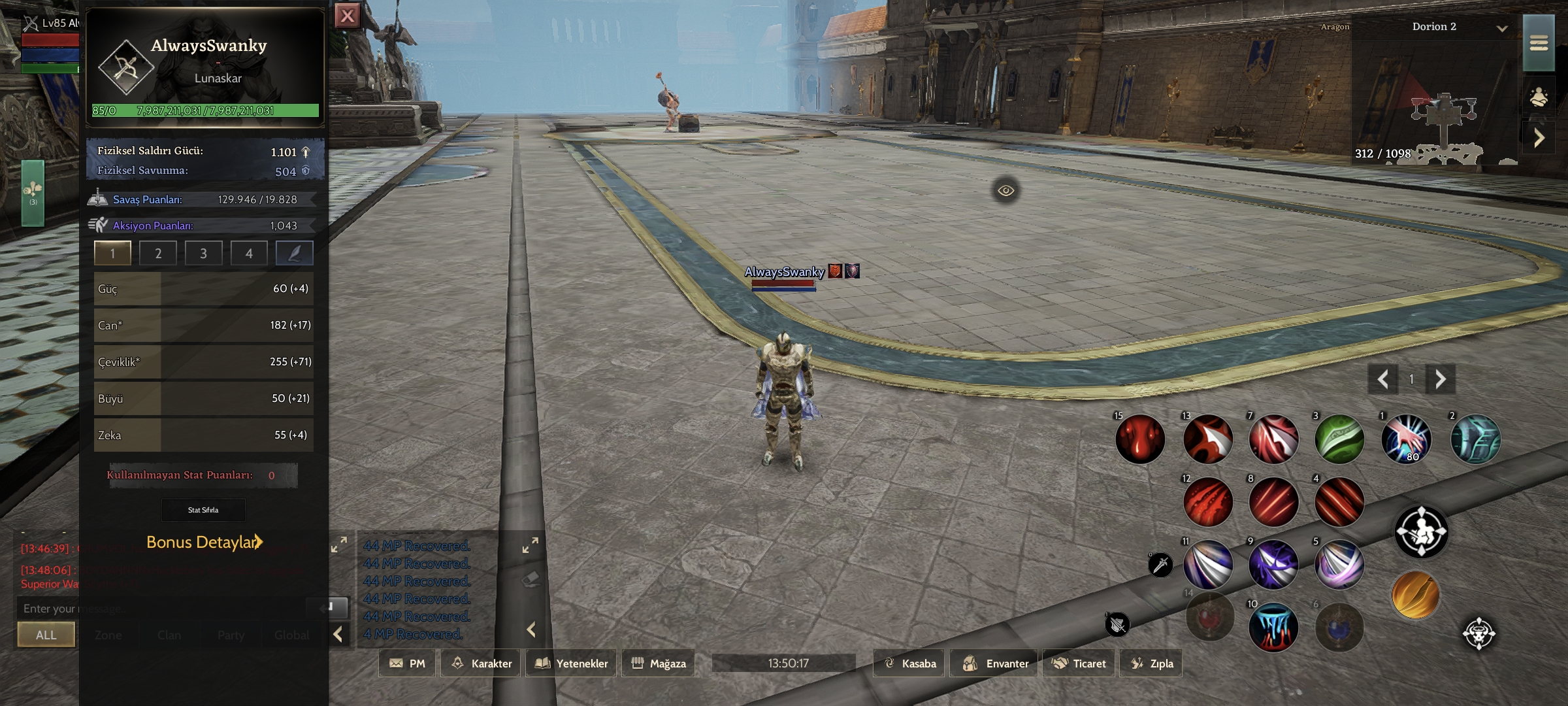 85 lwl Lunaskar Asas // 130k sol BP // +7 Relic // +1 Holy Dagger