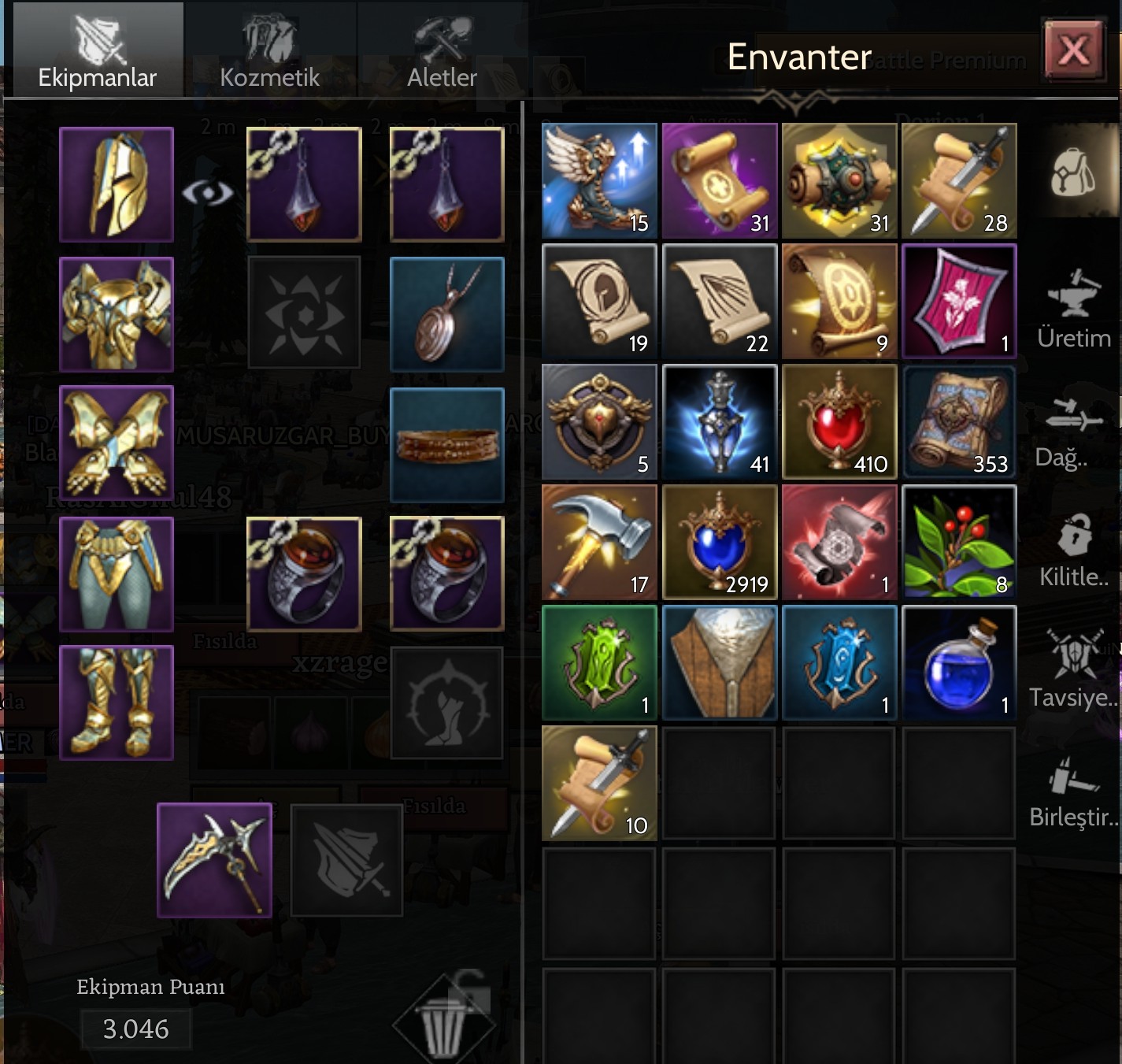 85Lv Warrior itemli
