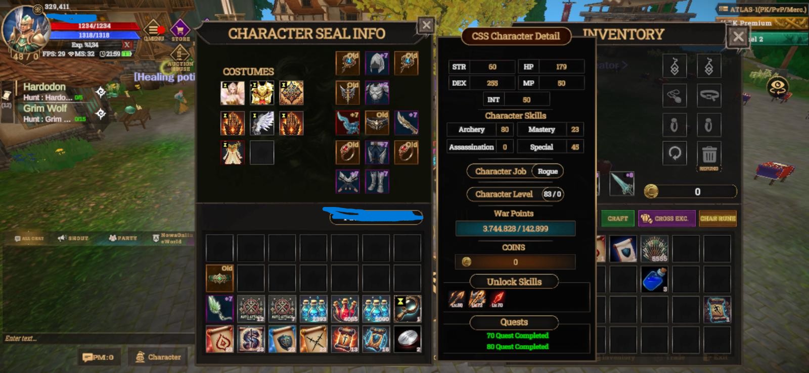 ATLAS 83 LEVEL 3 SKİLL İTEMLI ROGUE