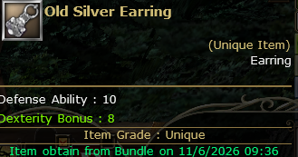 Deathko FireDrake Academy OLD SILVER EARRING