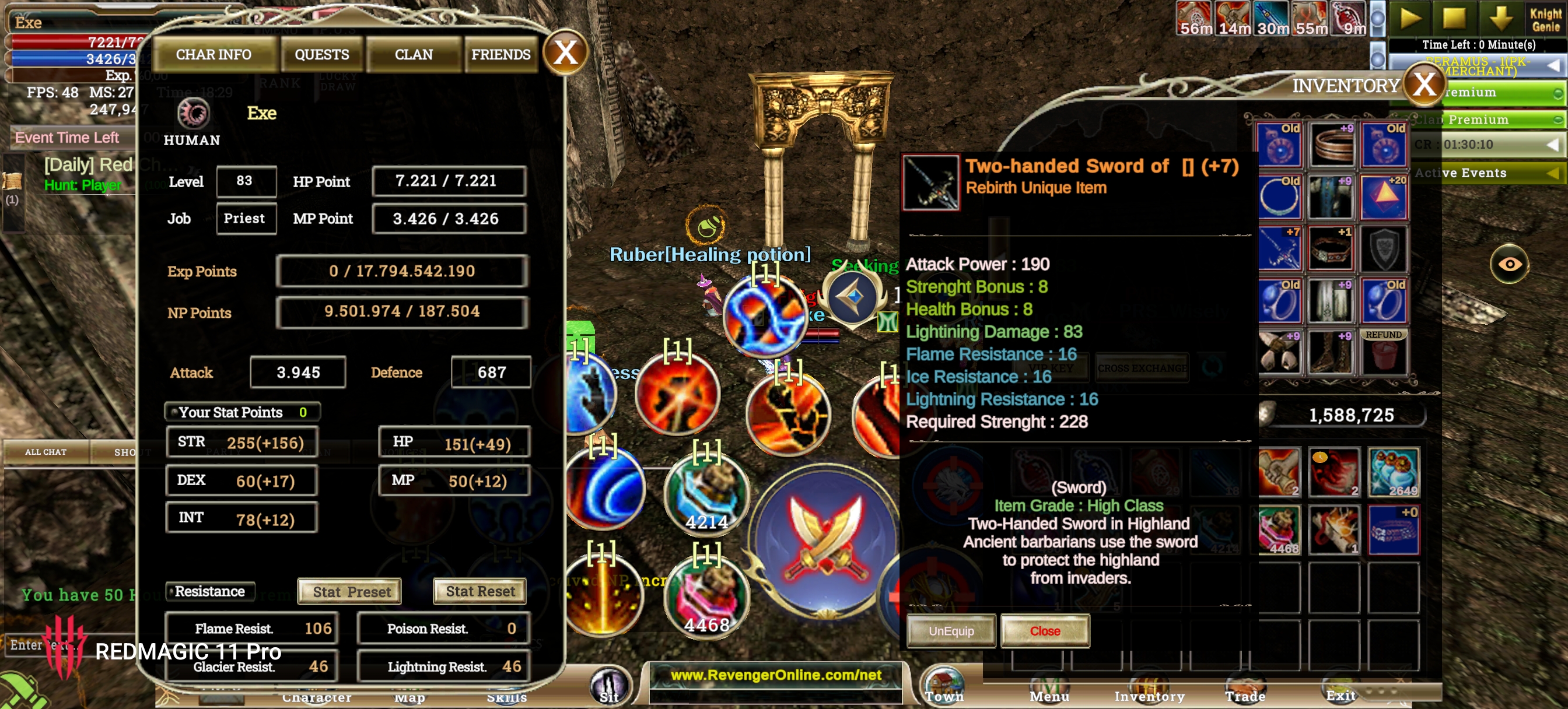 Elite BP - 9.5M NP 4.5k AP  - Quest 7 Reb, Talis 20, Glass, Fabric 9 Set, 1 Str Amu/Belt