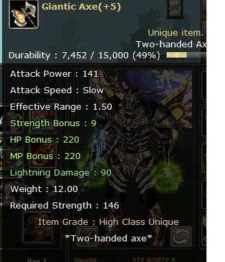 Gaintic Axe +5
