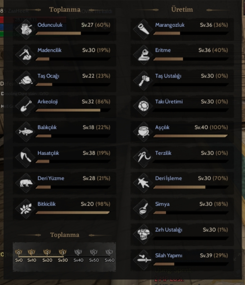 Gm3 weapon cooking tailoring