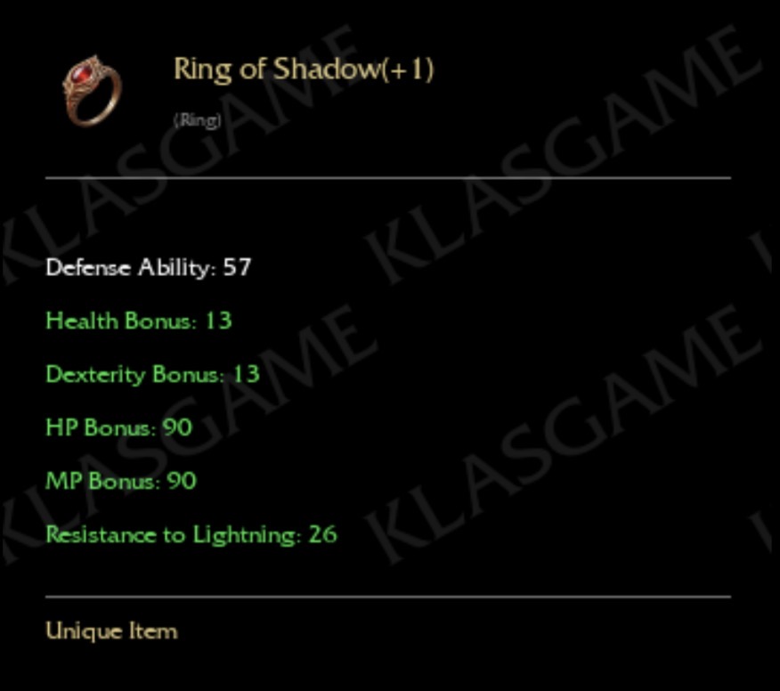 Ring of Shadow +1 (Rol +1)