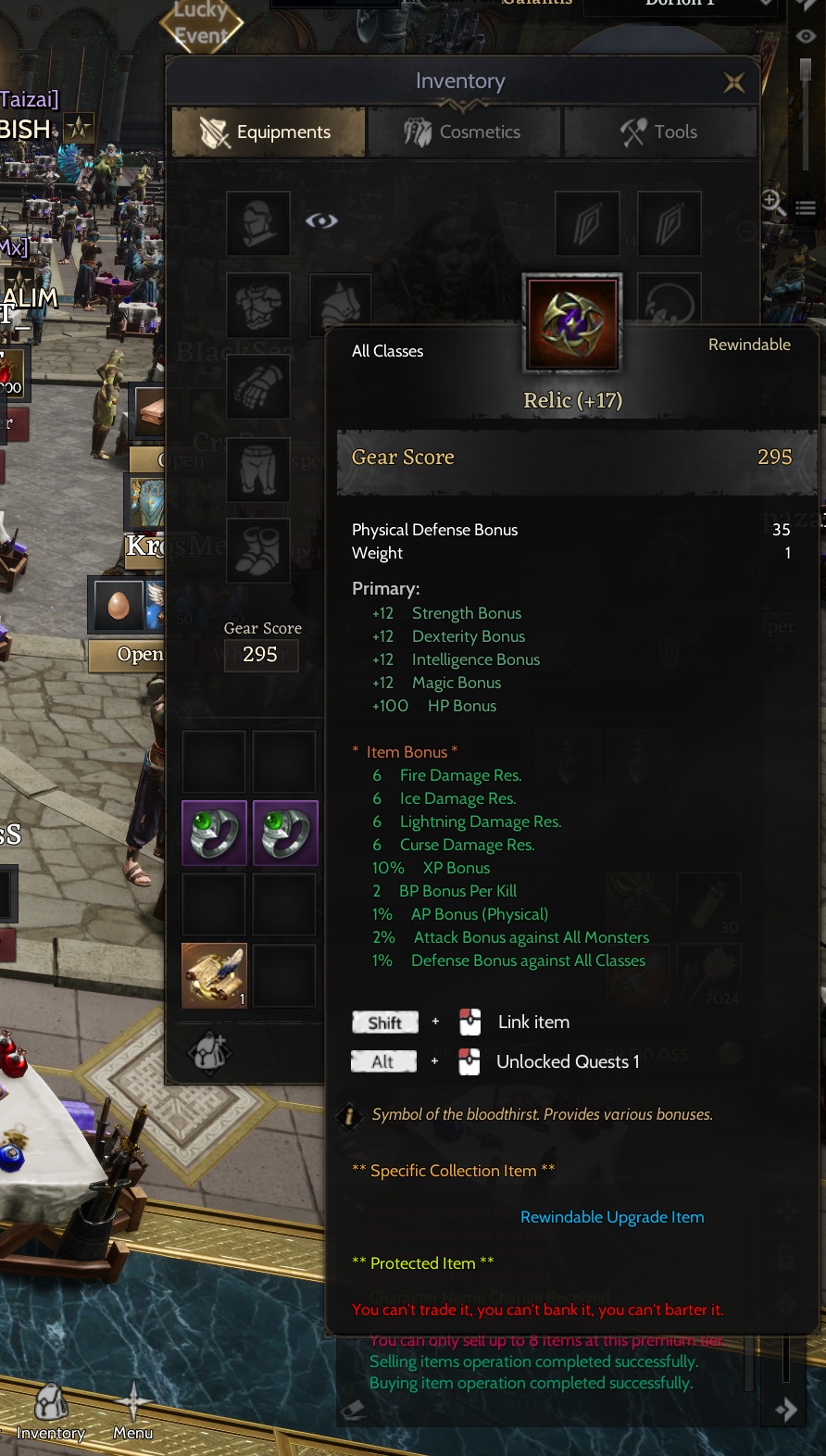 Satılık 85/5 Lunaskar Rogue 3ç300m BP Relic +17