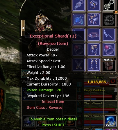 Sell +7 Exp Shard (+1 reb) 97 AP