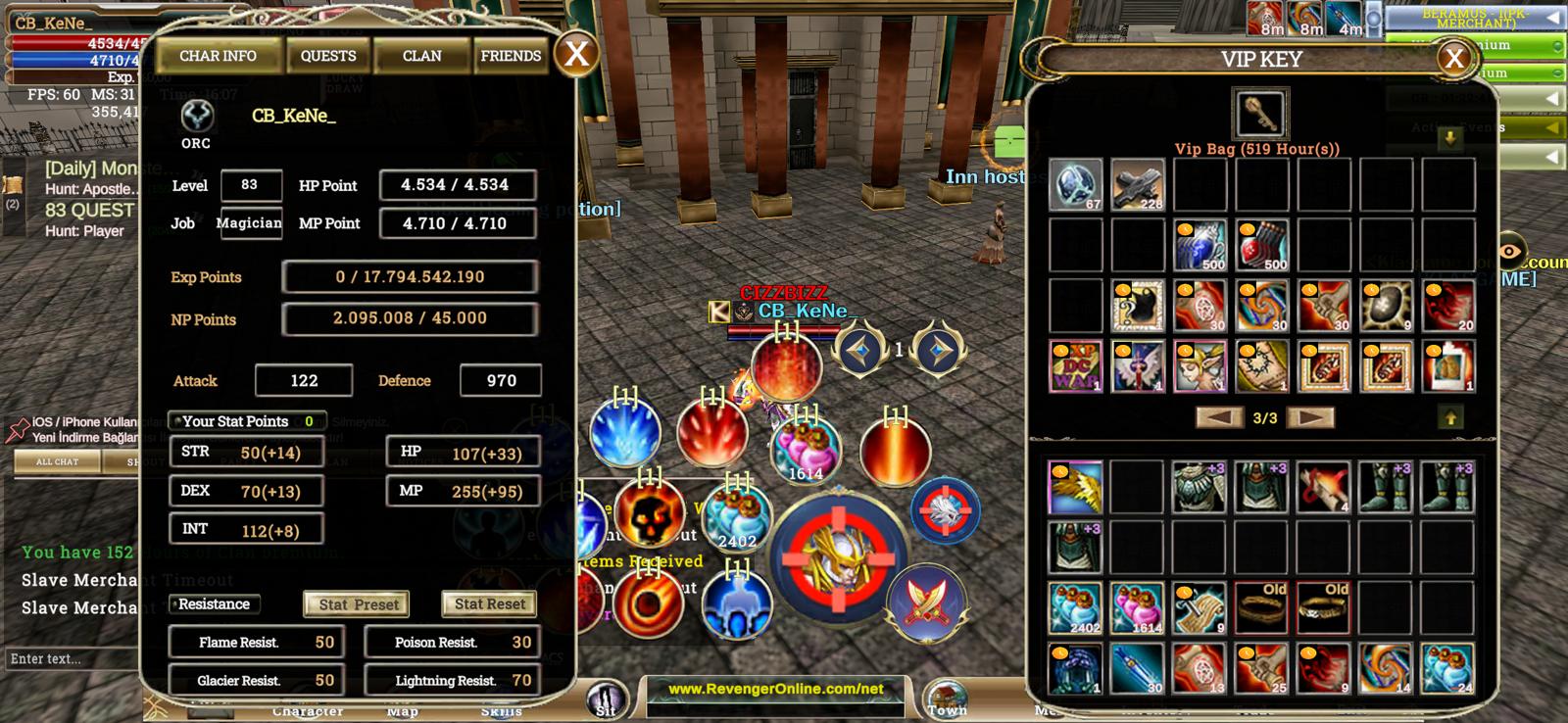 Sell >> 83 level 2m np li 70 skill açık MAGE (Kırdırılmamış full pus)