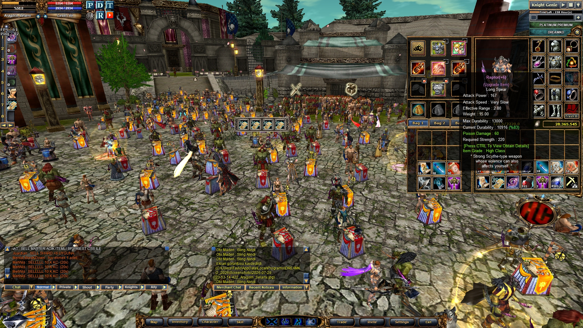 SELL MASTER Warrior itemli