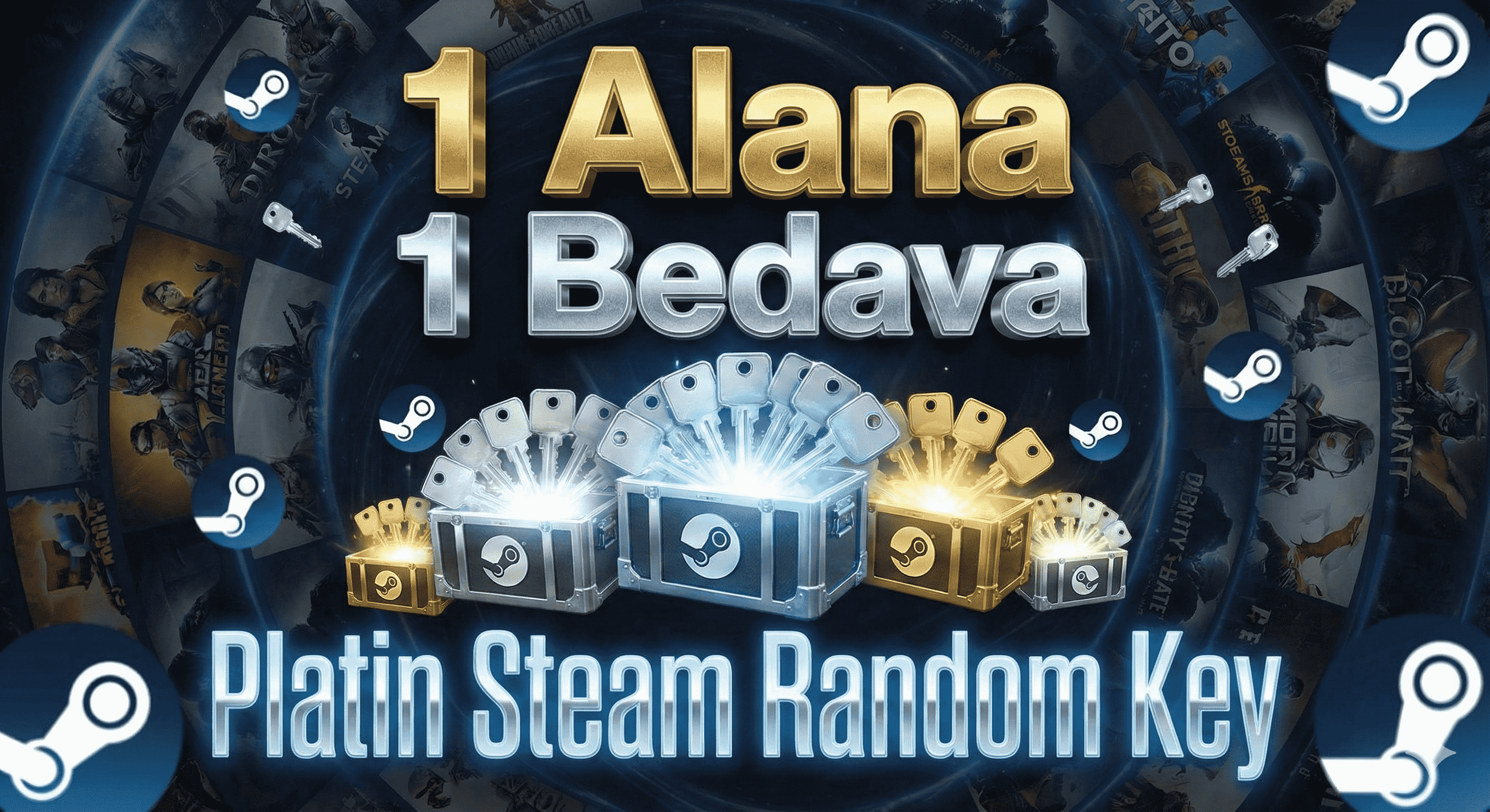 1 ALANA 1 BEDAVA PLATİN STEAM RANDOM KEY