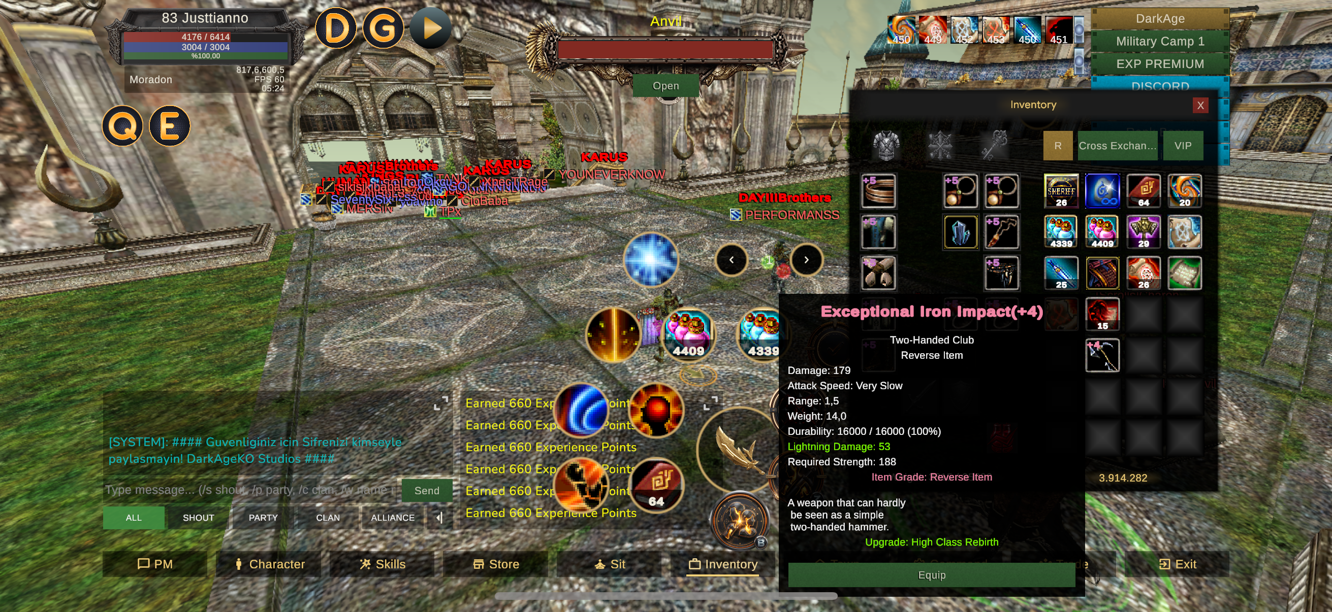 +8 exp iron impact
