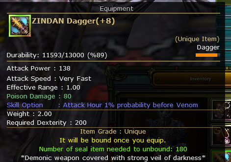 +8 ZINDAN DAGGER BEDAVA