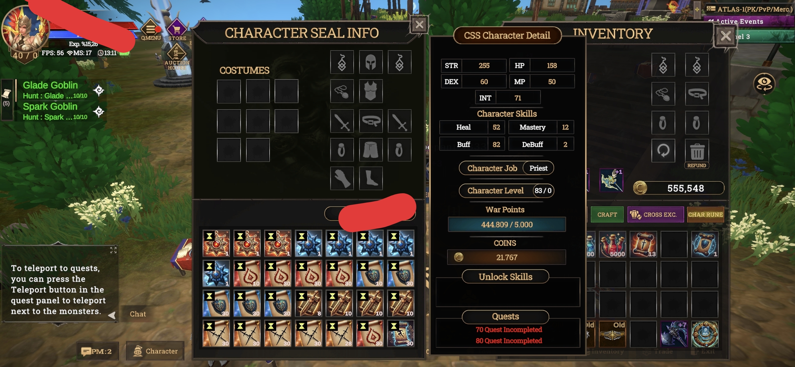 83 level priest 3 questte duruyor 440k np