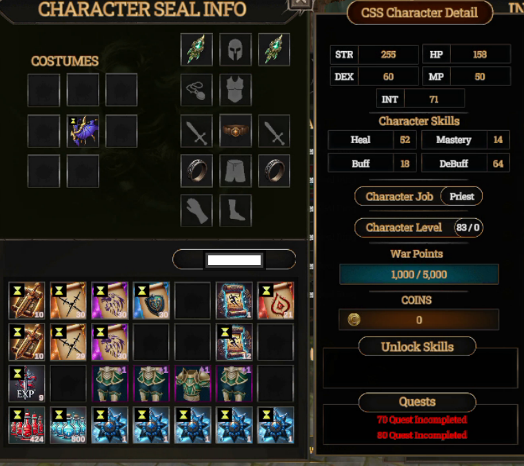 83 LVL QUESTLERİ YAPILMADI DURUYO SEAL SC BASILI
