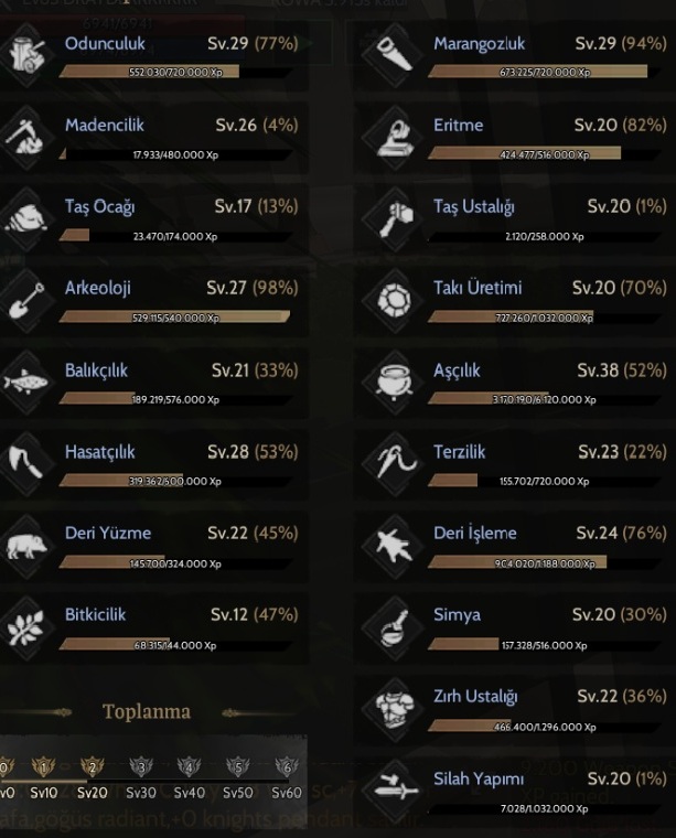 85 GM 2 FULL SKİLL WARRİOR