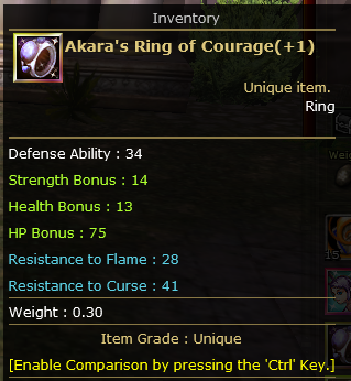 Akara Ring of Courage +1
