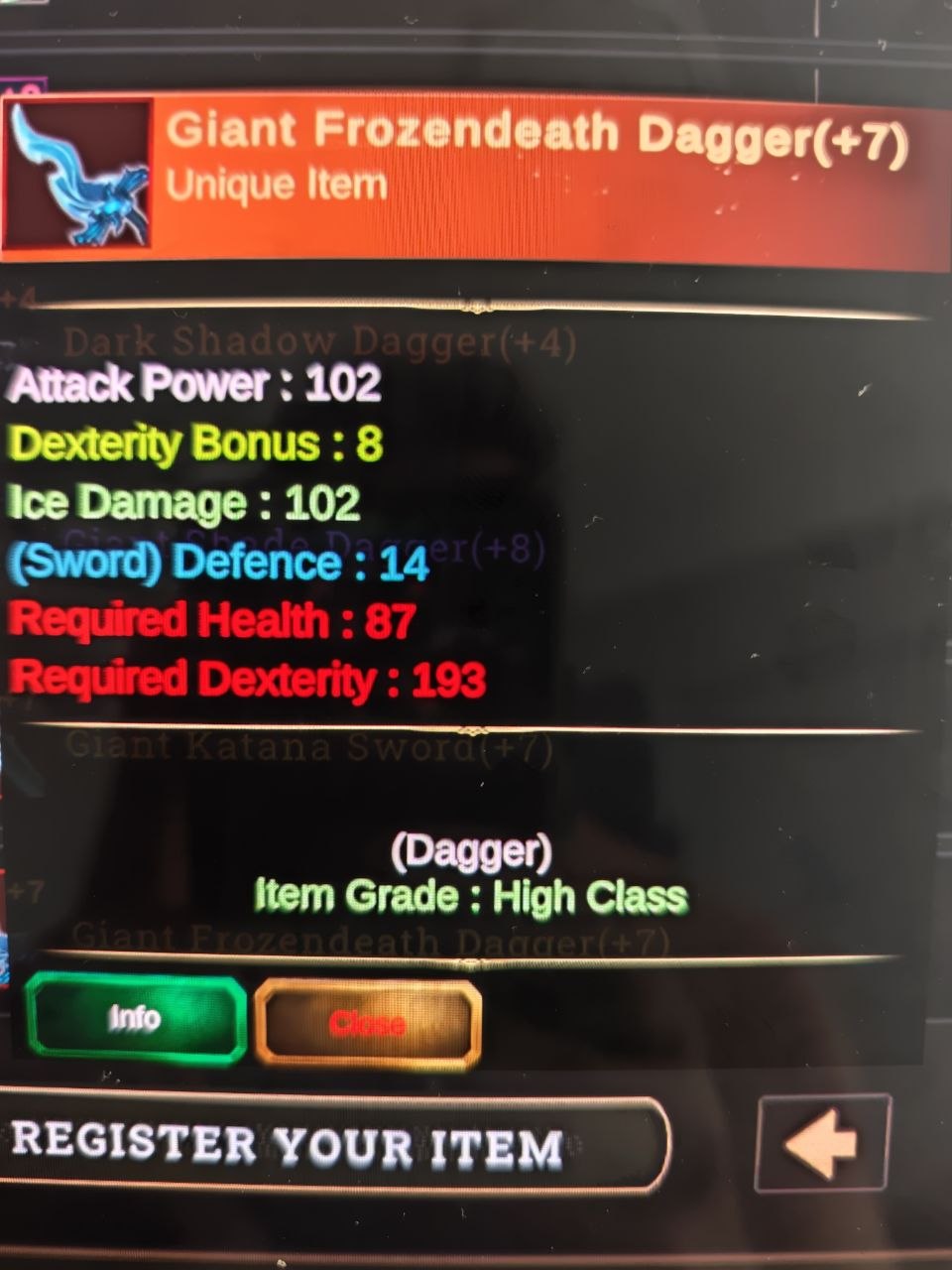 GIANT FROZEN DAGGER +7