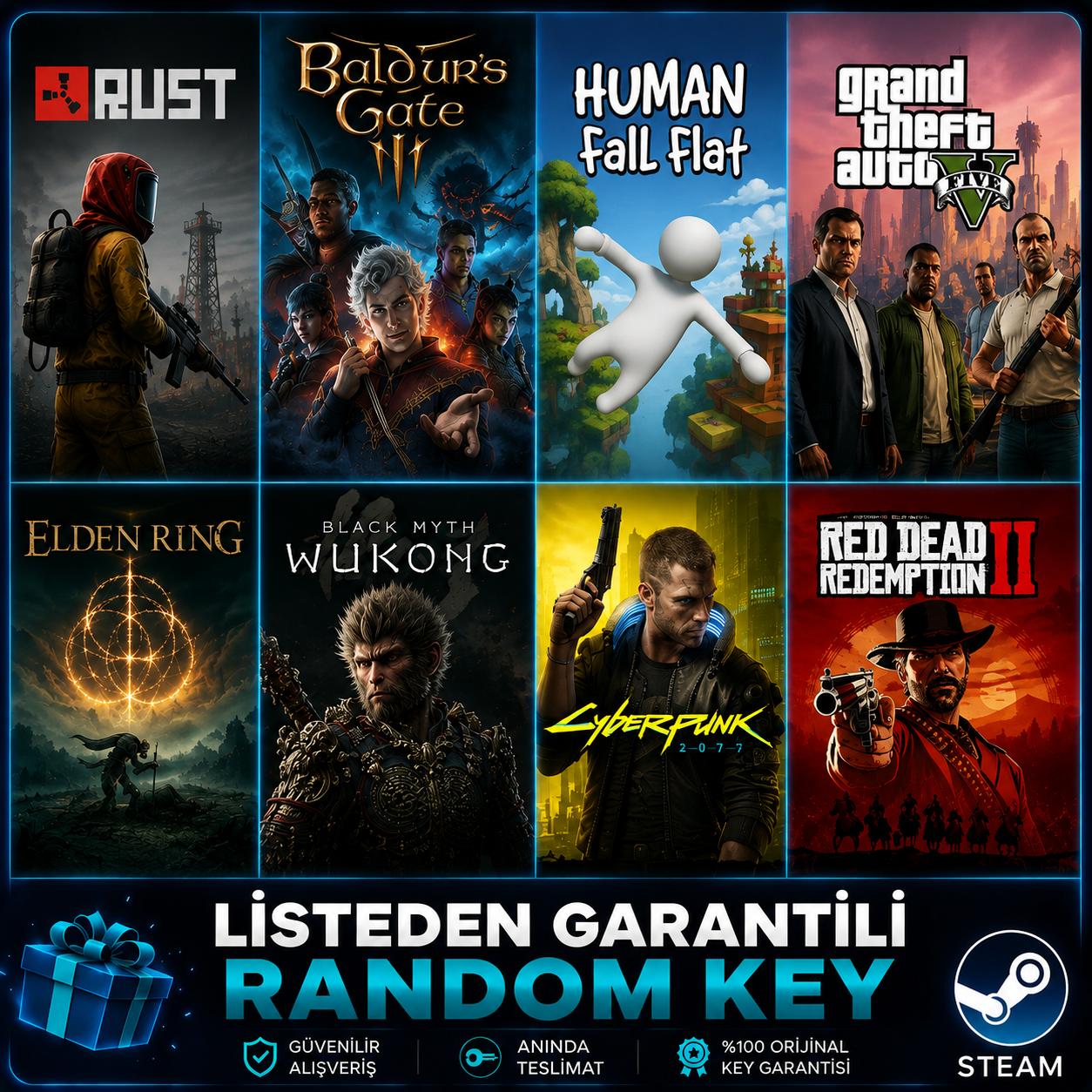 ⭐️RESİMDEKİ OYUNLARDAN BİRİ GARANTİ KEY⭐️