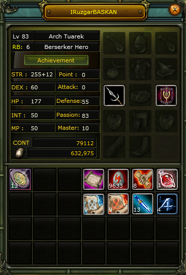 SELL 83/6 KARUS WARRIOR (İMMORTAL)