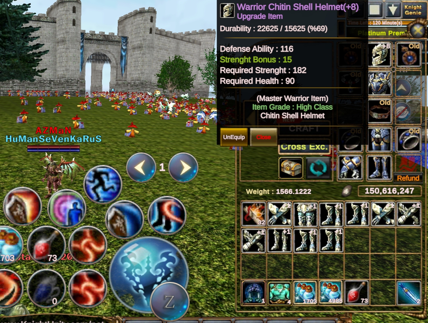 Warrio Shell +8 no reb. Warrior chitin Shell helmet kafalık - Klasgame.com