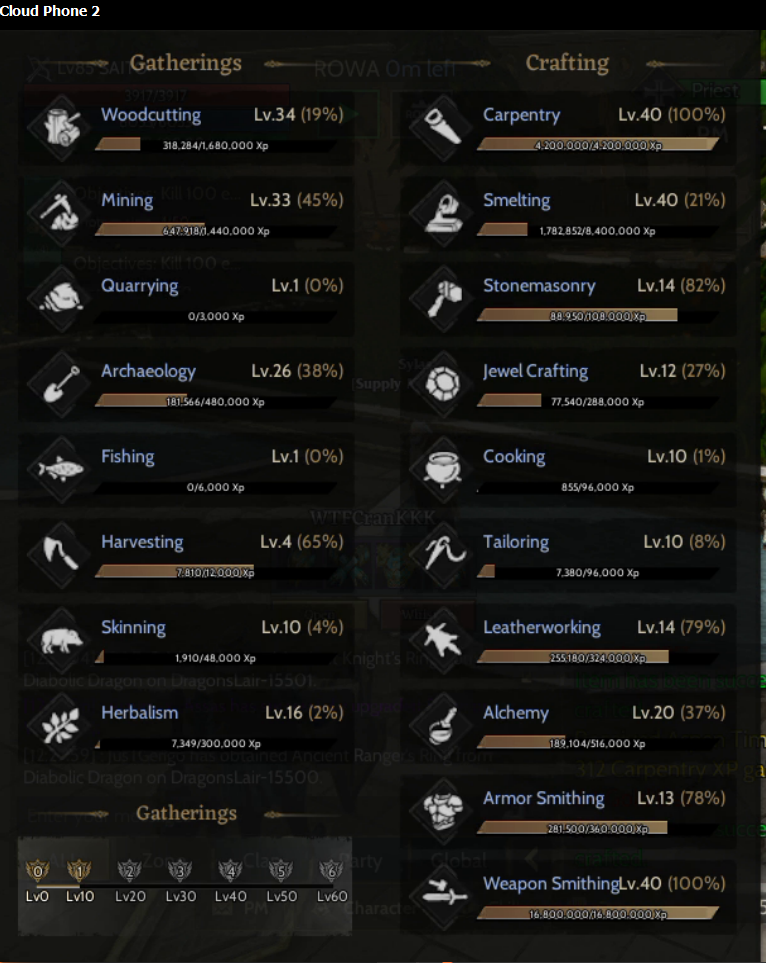 40 seviye Weapon crafter Hesabı Gm1